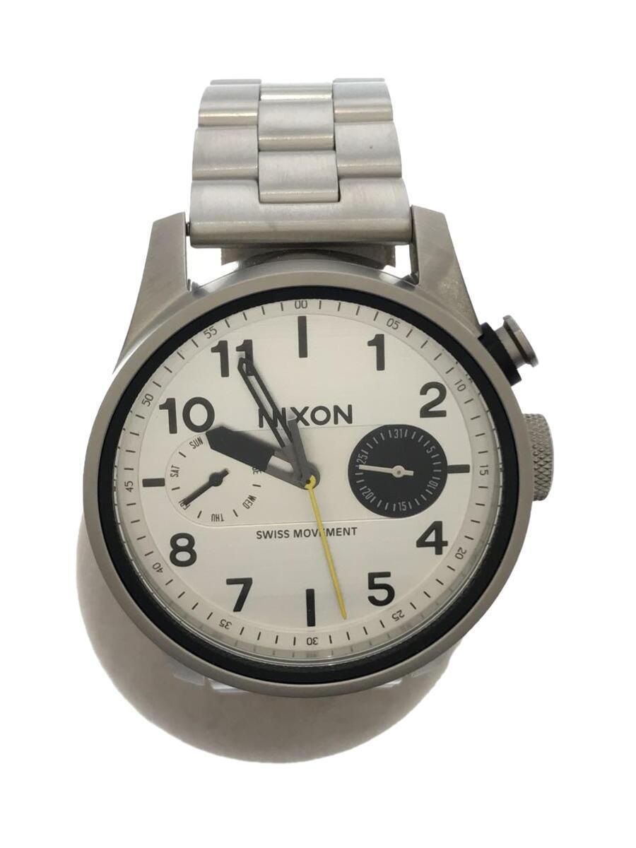 入荷中 NIXON◇クォーツ腕時計/アナログ/ステンレス/WHT/SLV/NA9772344