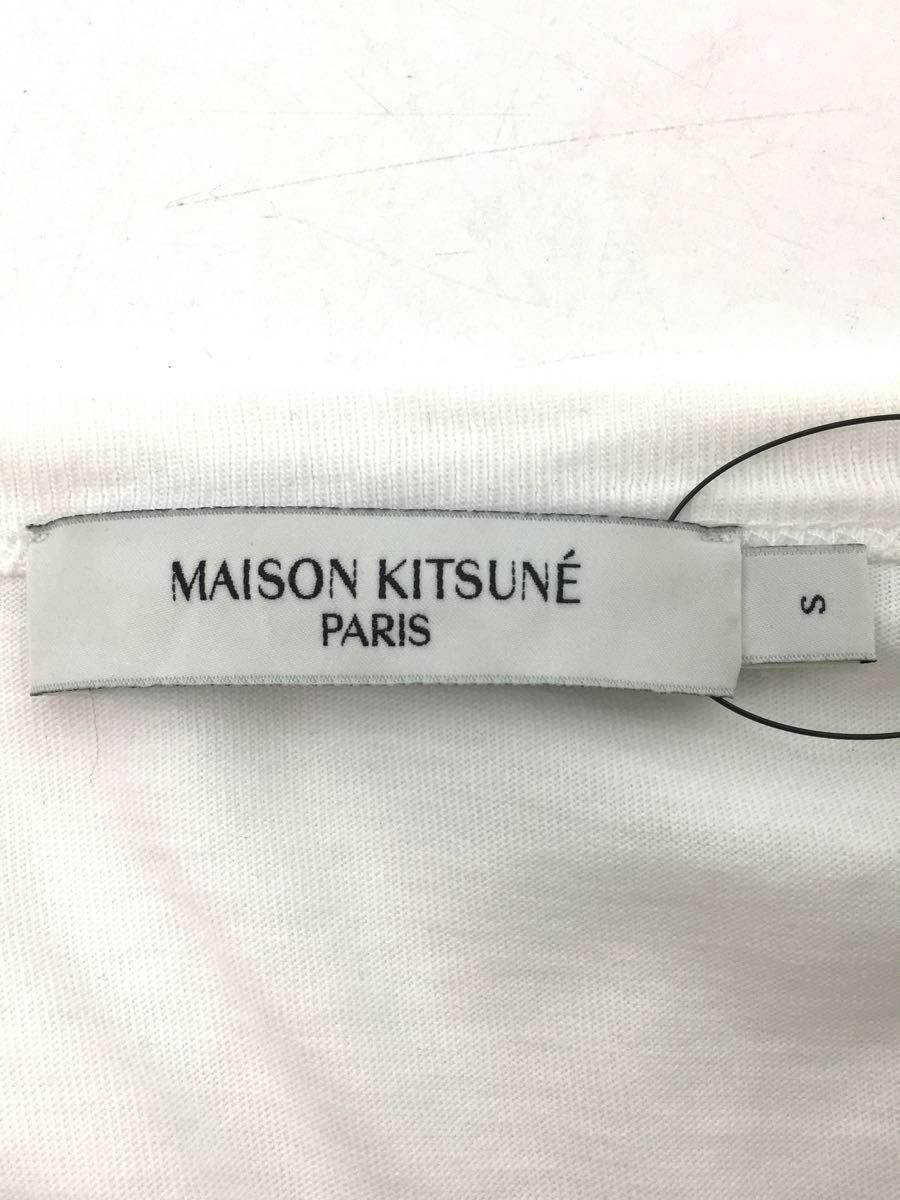 MAISON KITSUNE’◆フォックスヘッドロゴTシャツ/S/コットン/WHT/AM00103KJ0008_画像3