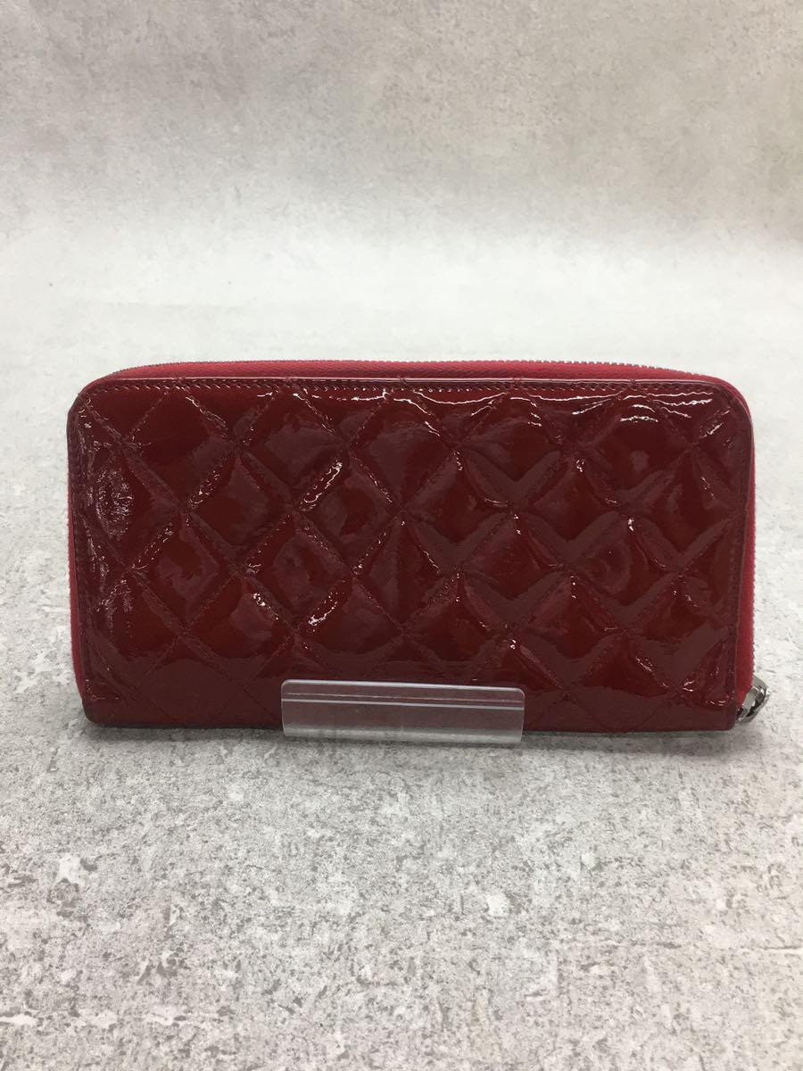 CHANEL◆長財布/エナメル/RED/無地/13737494/シャネル_画像2