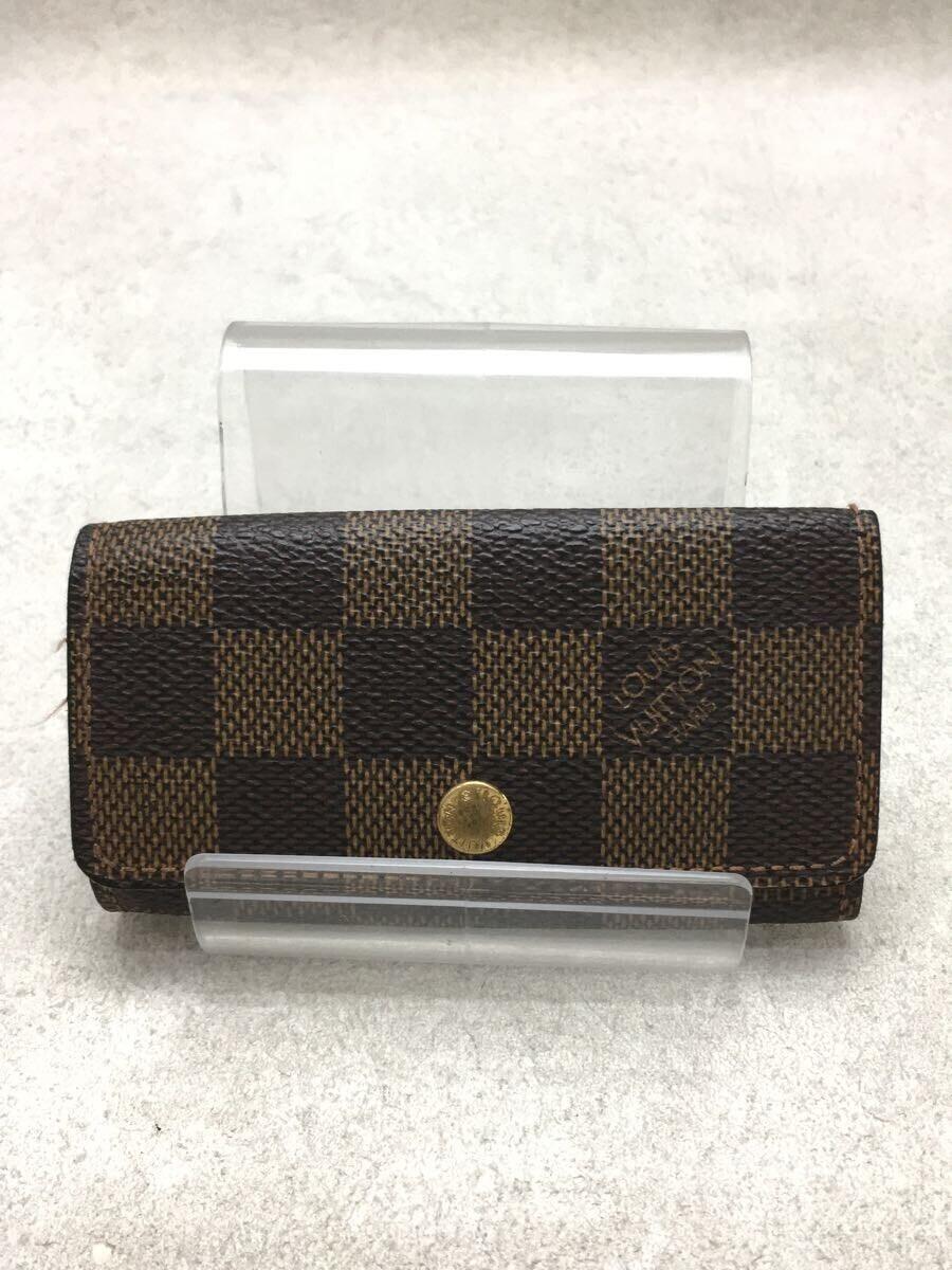 LOUIS VUITTON◆ミュルティクレ4_ダミエ・エベヌ_BRW/PVC/BRW/総柄/レディース