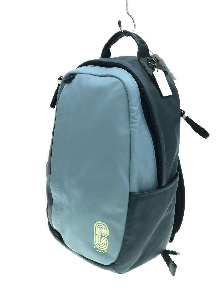 COACH◆EDGE BACKPACK/バックパック/シグネチャー柄/リュック/レザー/BLU/総柄/3764_画像2