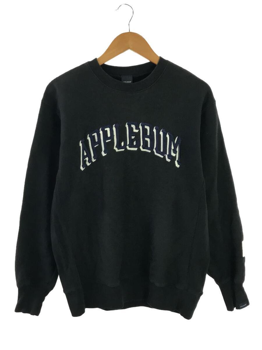 APPLEBUM◆Pirates Logo Crew Sweat/アーチロゴ刺繍プルオーバースウェット/M/コットン/BLK_画像1