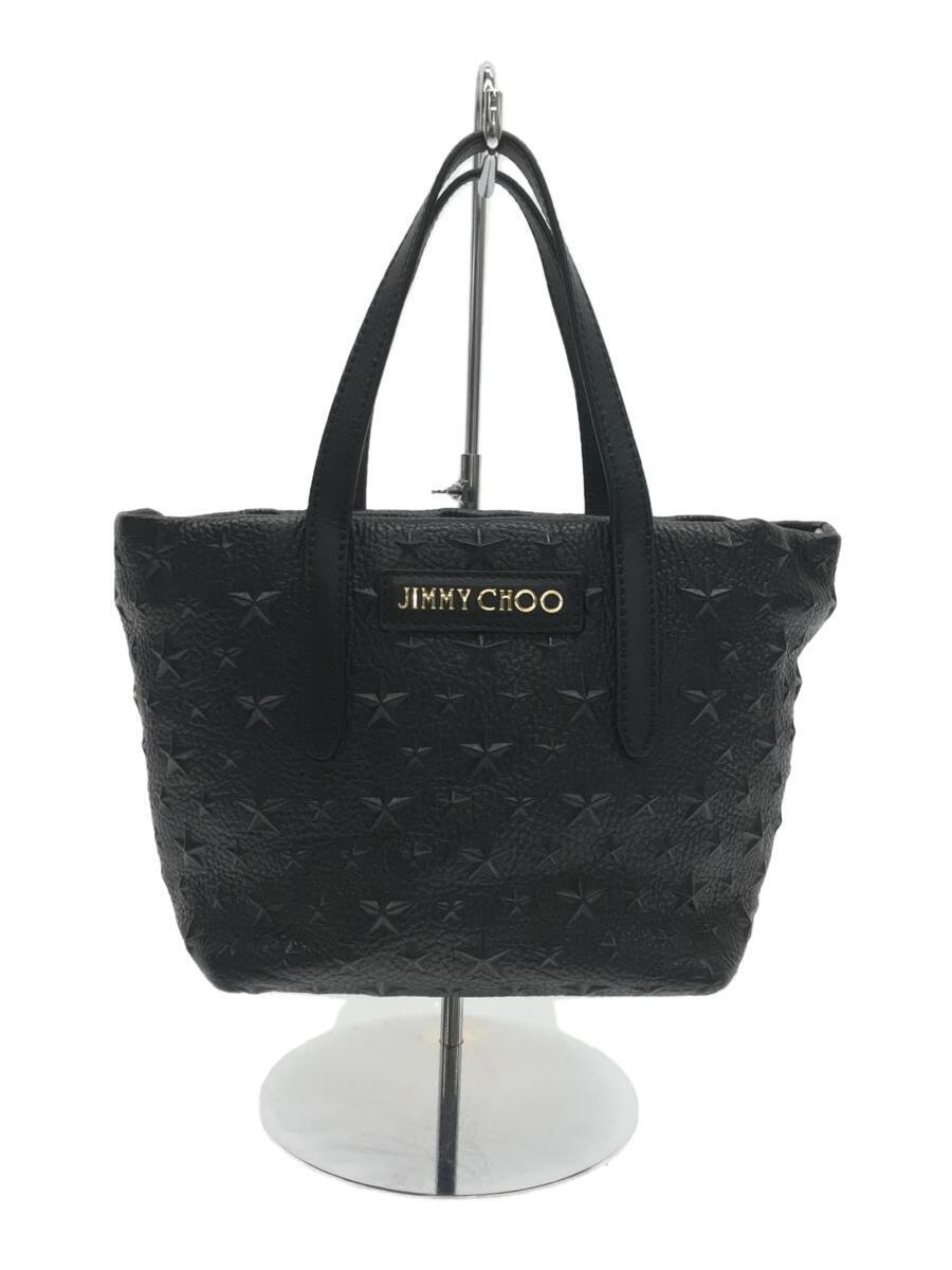 JIMMY CHOO◇ハンドバッグ/レザー/BLK