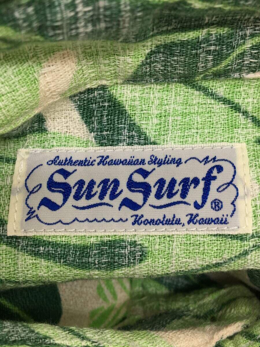 SUN SURF◆アロハシャツ/L/コットン/GRN/総柄/M32091_画像3