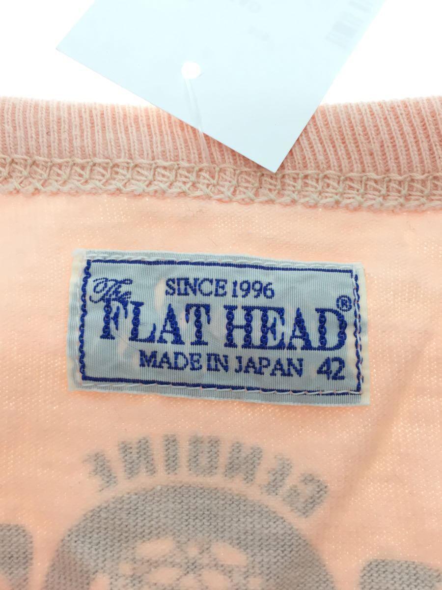 FLAT HEAD◆Tシャツ/42/コットン/PNK/プリント_画像3