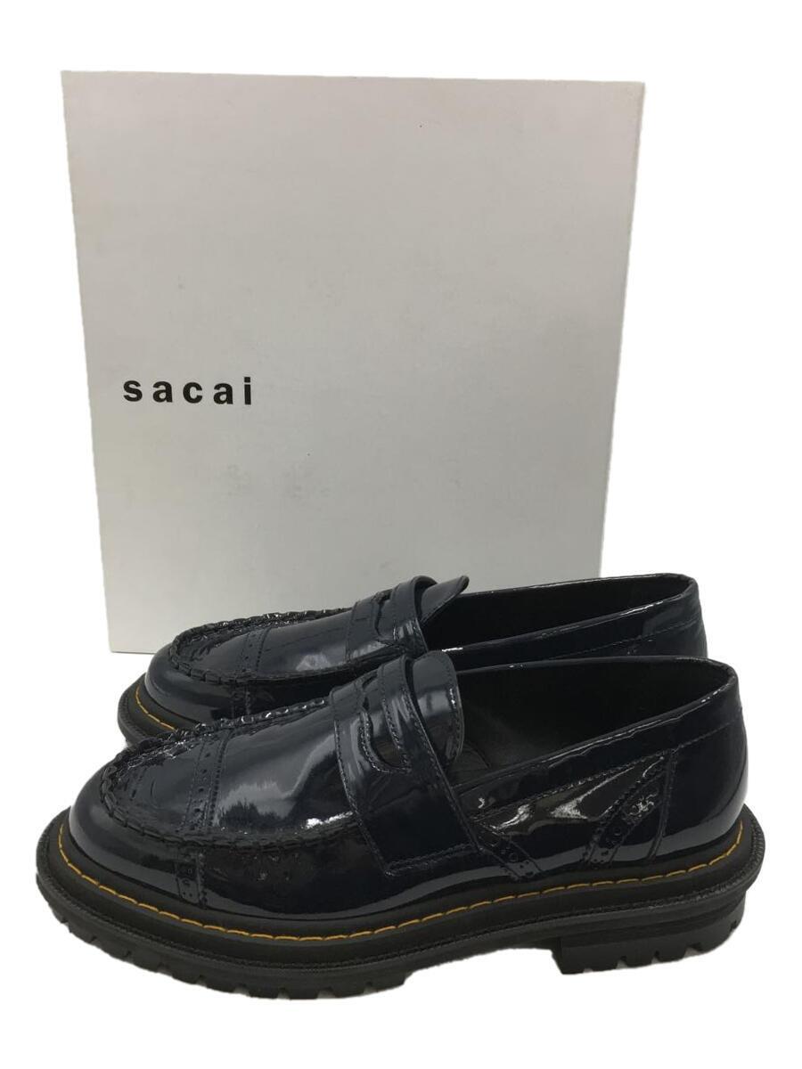 sacai◆サカイ/41/NVY/エナメル/19SS/COW HIDE/コインローファー_画像1