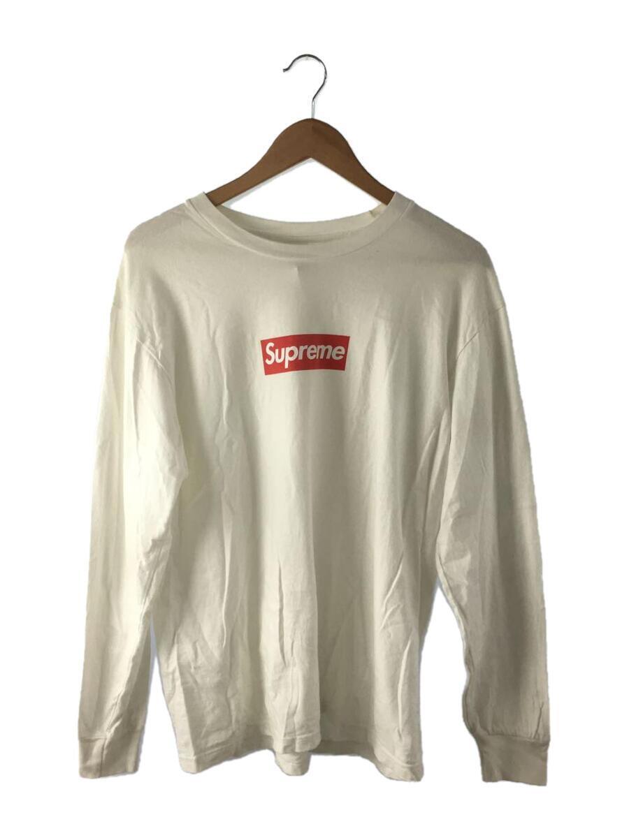 Supreme◆▽色褪せ 毛羽立ち考慮/長袖Tシャツ/M/コットン/WHT/プリント