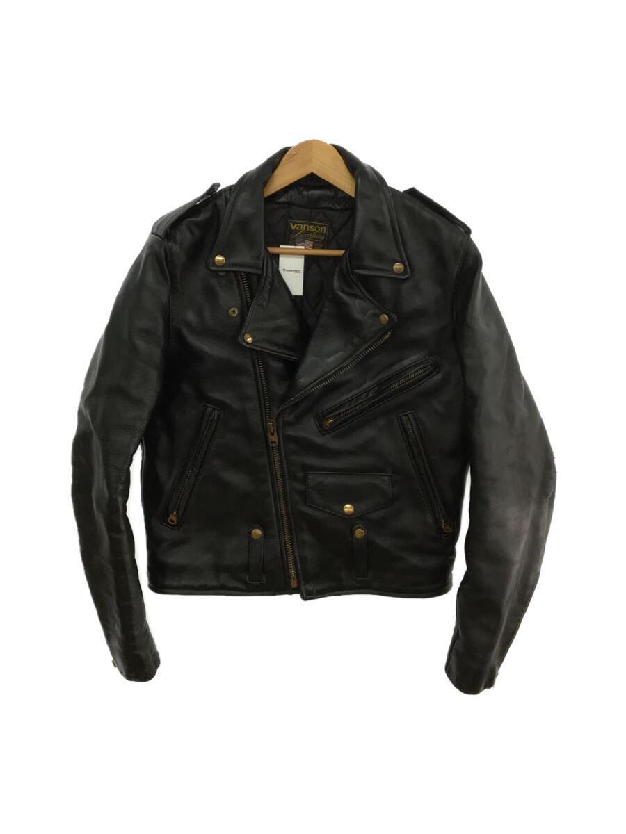 VANSON* double rider's jacket /38/ leather /BLK