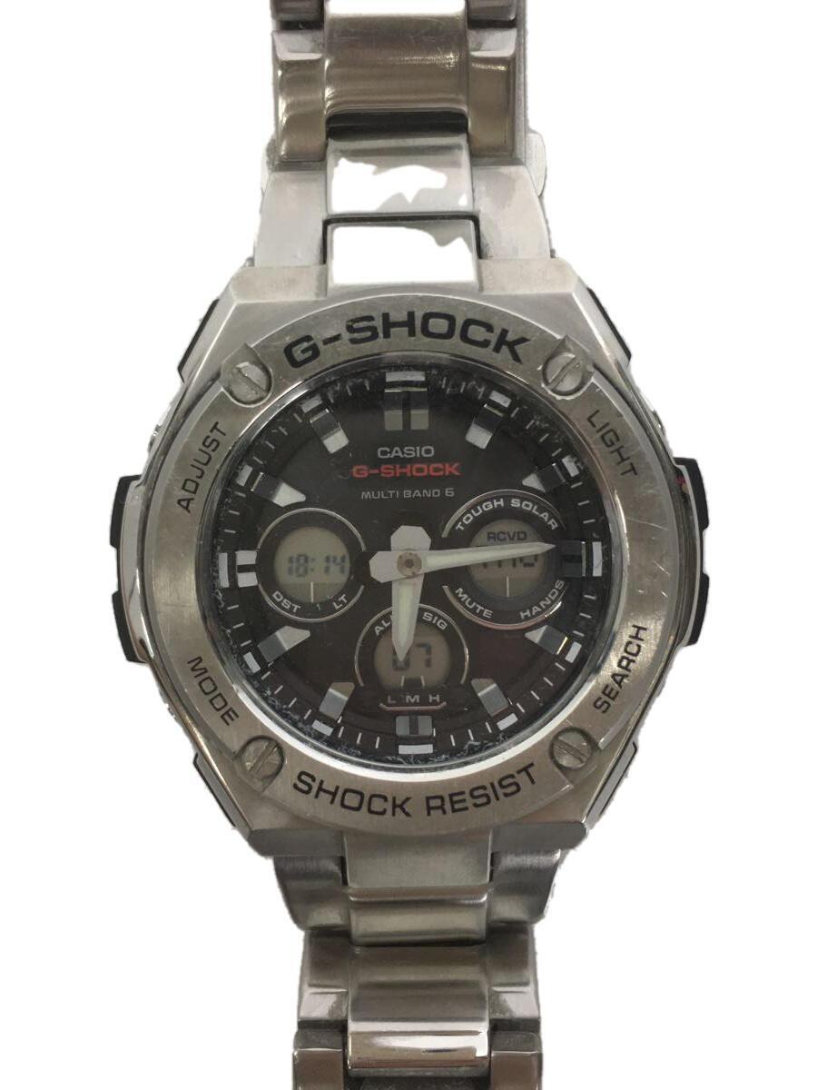 CASIO◆ソーラー腕時計/デジアナ/ステンレス/GST-W3100