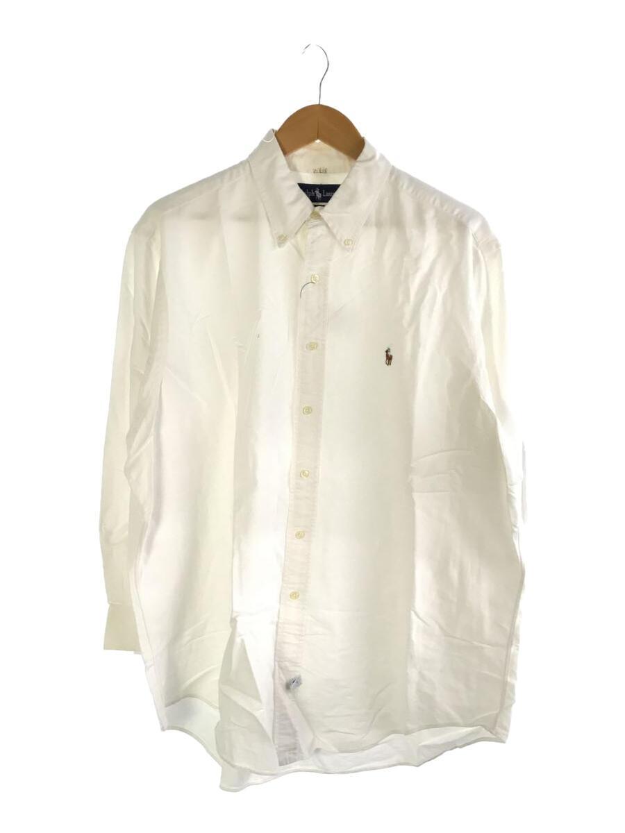 品質検査済 POLO RALPH LAUREN◆長袖シャツ/17/コットン/ホワイト/ボタンダウン/無地 Lサイズ 品質検査済 POLO RALPH LAUREN◆長袖シャツ/17/コットン/ホワイト/ボタンダウン/無地 Lサイズ