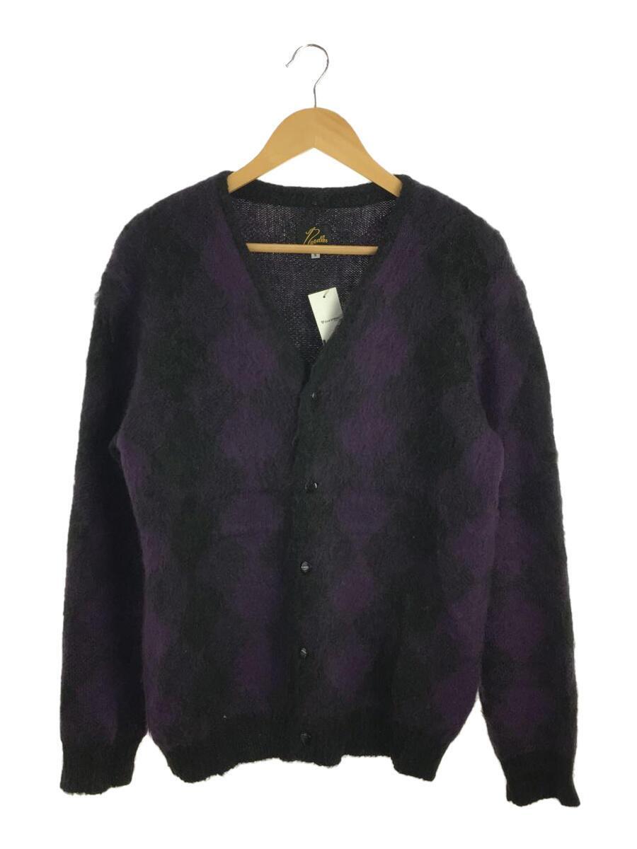 Needles◆21AW/MOHAIR CARDIGAN DIAMOND/S/モヘア/パープル