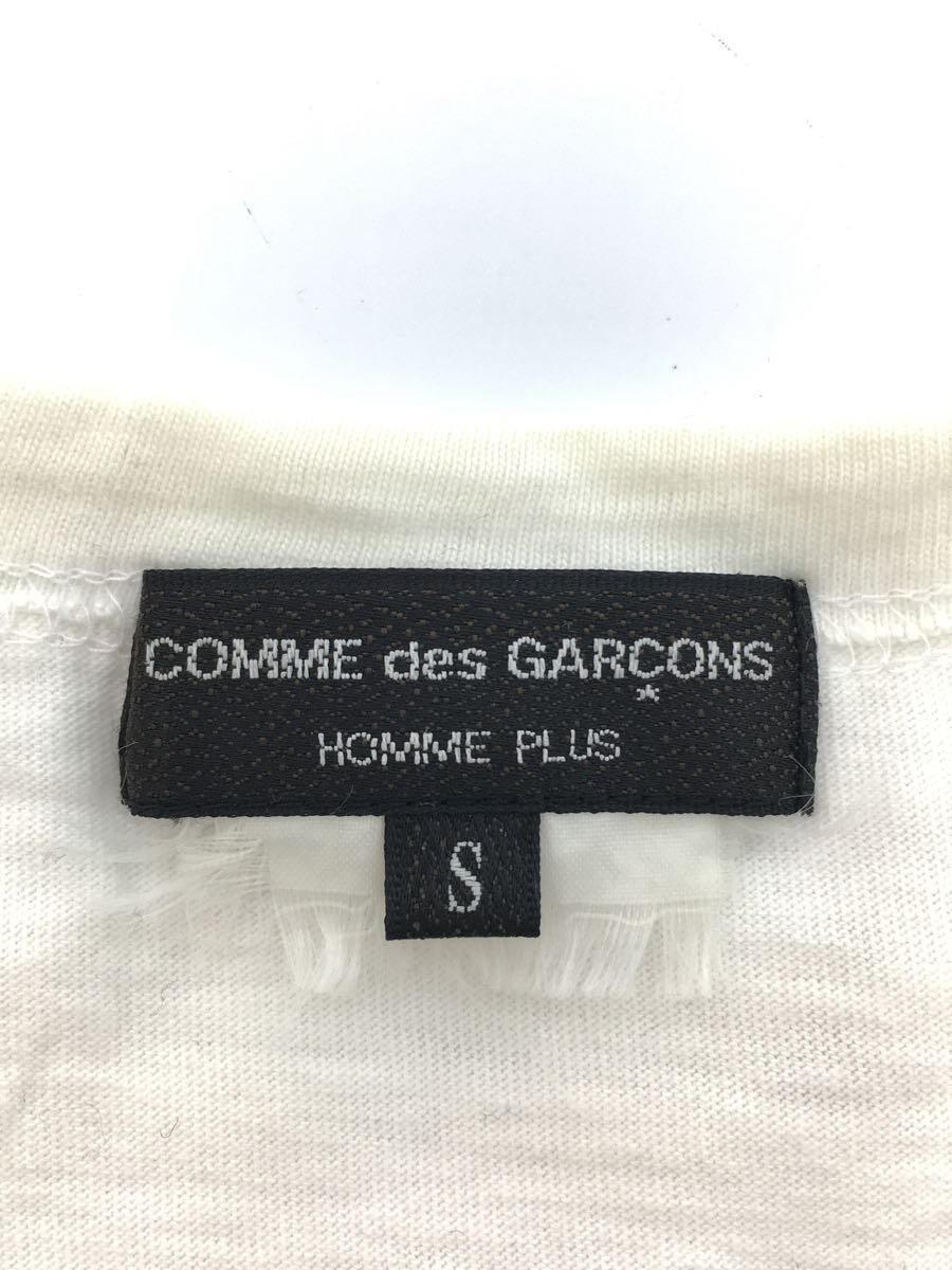 COMME des GARCONS HOMME PLUS◆Tシャツ/S/コットン/WHT/PA-T059/黄ばみ有