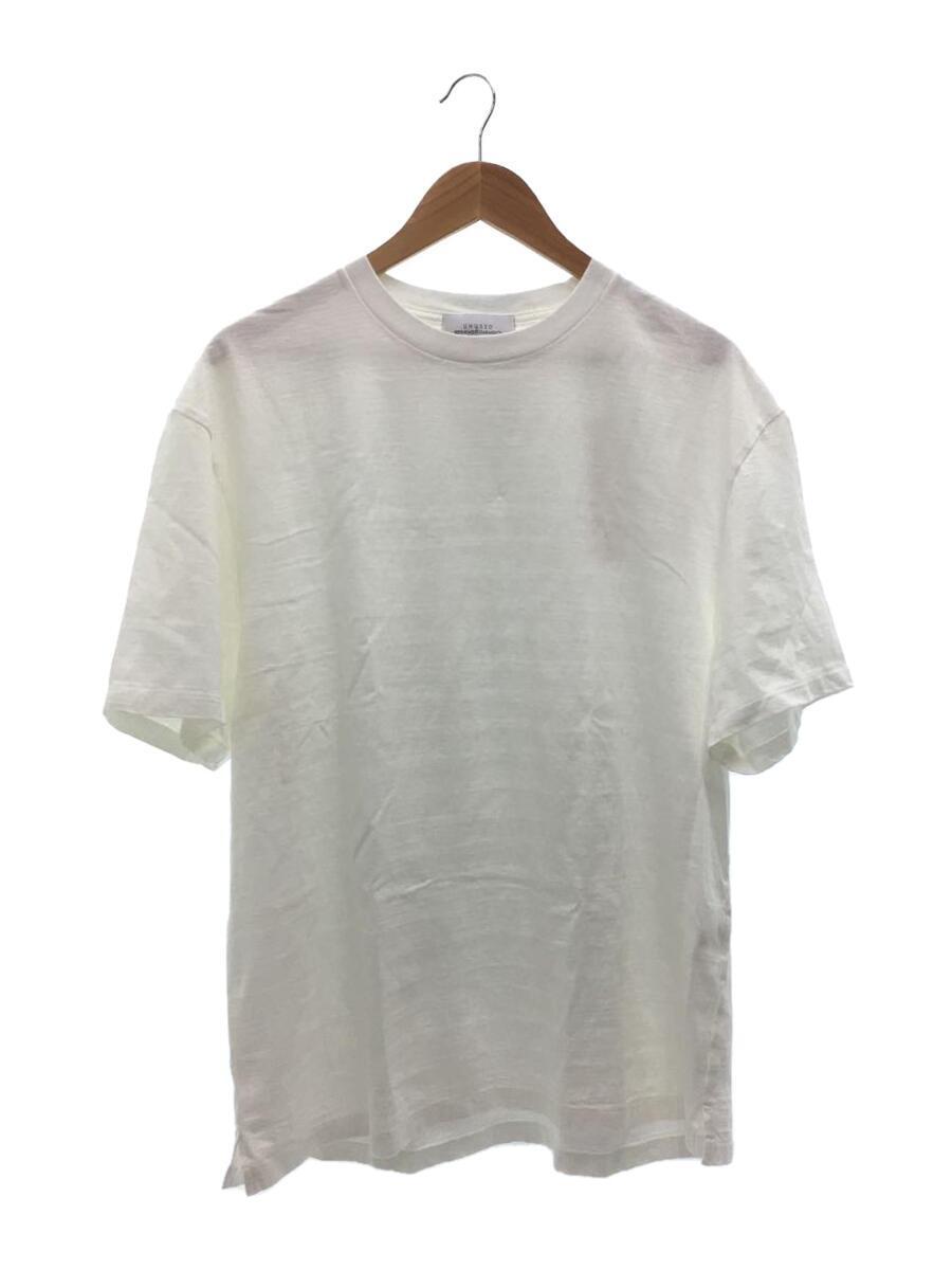 UNUSED◆Panel border T-shirt./Tシャツ/1/コットン/WHT/US2328-C001S3