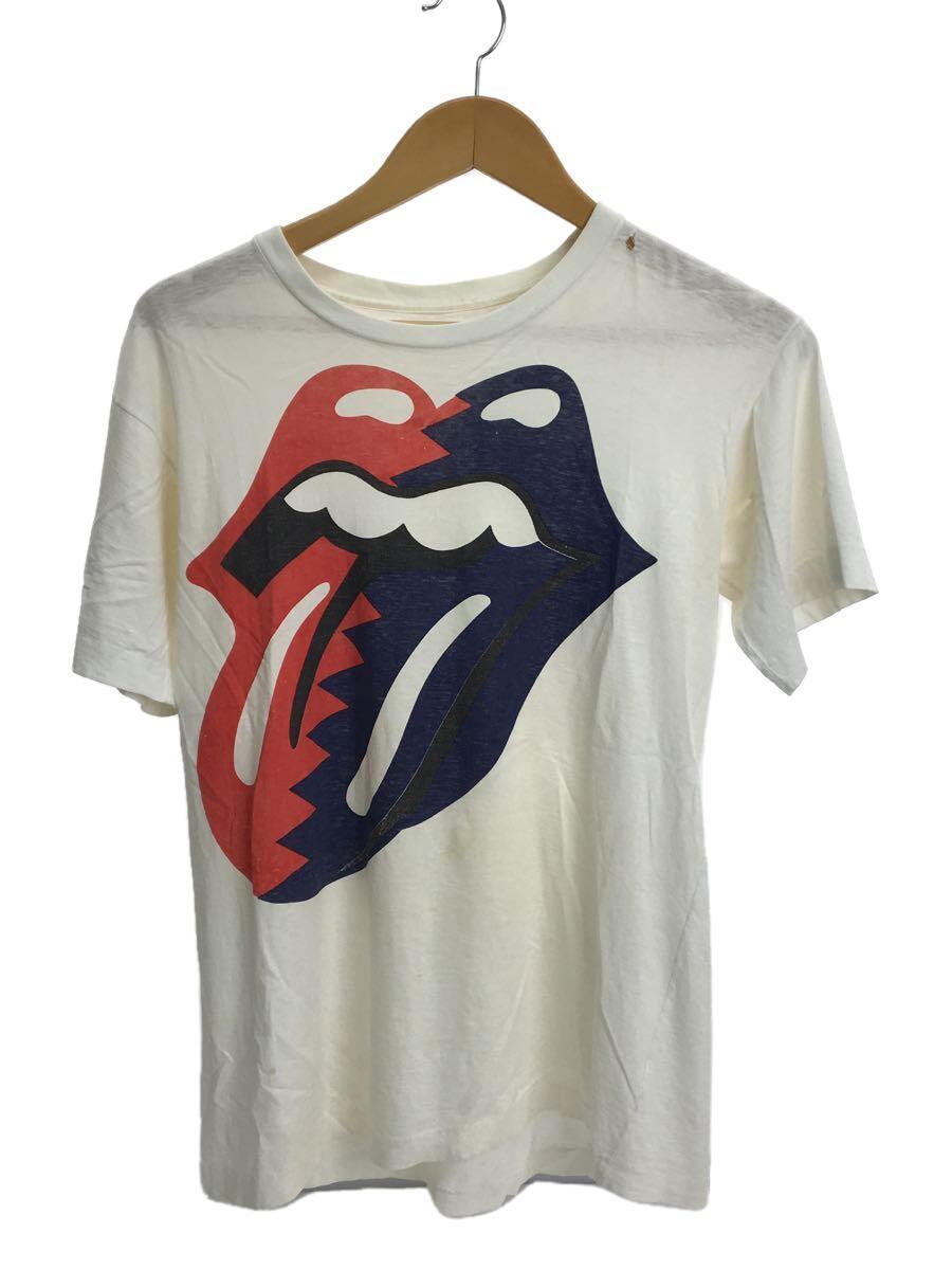 80s-90s/THE ROLLING STONES/Tシャツ/ホワイト/プリント/シミ有
