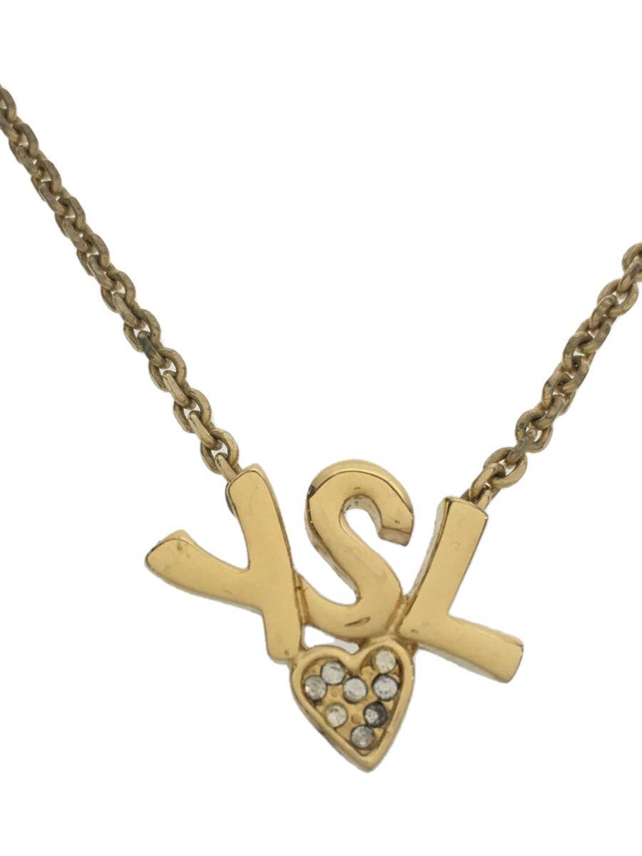 YVES SAINT LAURENT◆OLD/YSLロゴ/ネックレス/-/GLD/トップ有/レディース