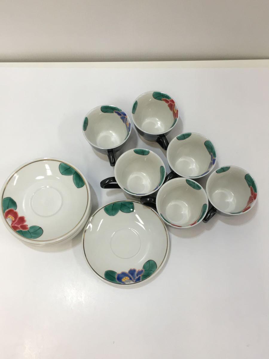 10166円 九谷焼/カップ&ソーサー/12点/BLK/椿/伊野正峰/陶歴有 10166円 九谷焼/カップ&ソーサー/12点/BLK/椿/伊野正峰/陶歴有