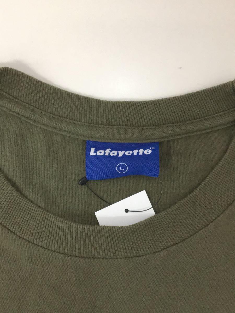 Lafayette◆Tシャツ/L/コットン/カーキ/フロントプリント_画像3
