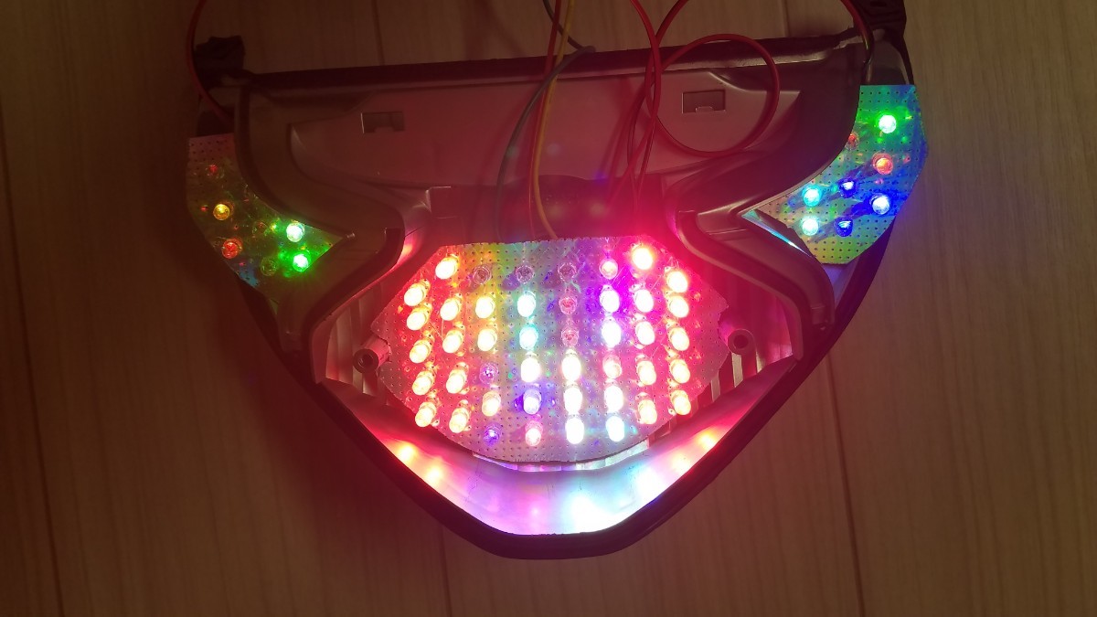 アドレス V125G 流れるような LED くるくるテールランプ RGB レインボー 基盤 LEDテールの画像6