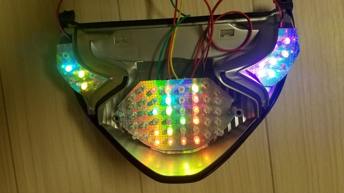 アドレス V125G 流れるような LED くるくるテールランプ RGB レインボー 基盤 LEDテールの画像8