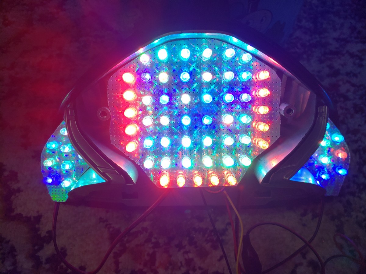 アドレス V125G 流れるような LED くるくるテールランプ RGB レインボー 基盤 LEDテールの画像2