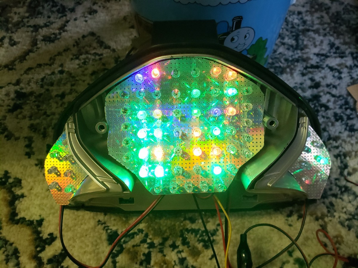 アドレス V125G 流れるような LED くるくるテールランプ RGB レインボー 基盤 LEDテールの画像7