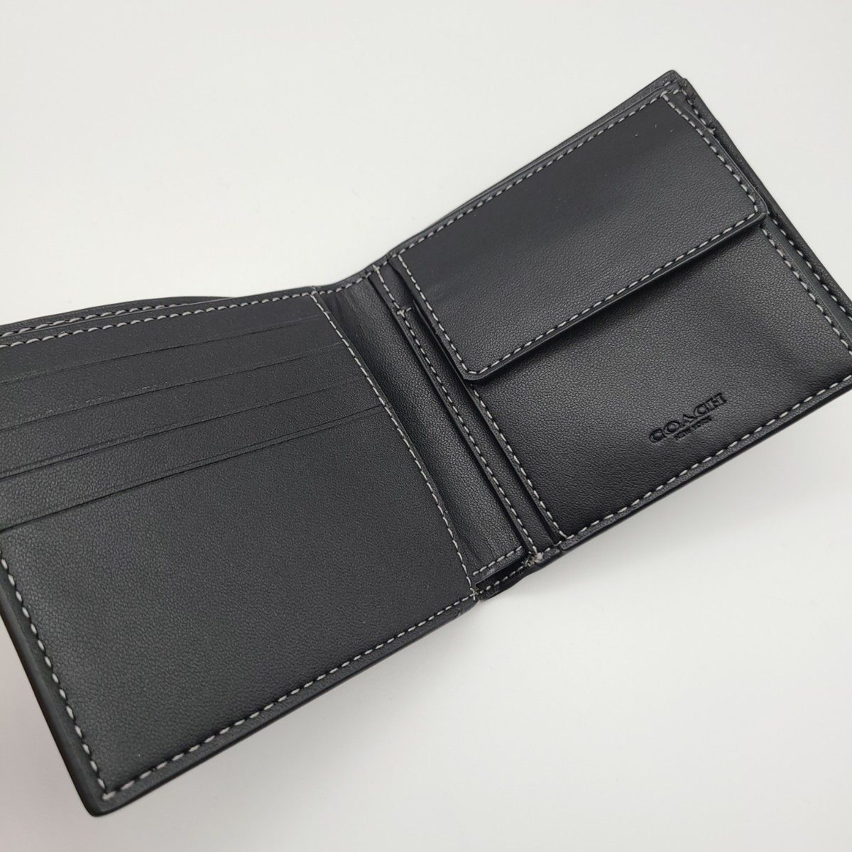 COACH 折り財布 新品 ブラック 最新作 限定品 レザー メンズ 二つ折り財布