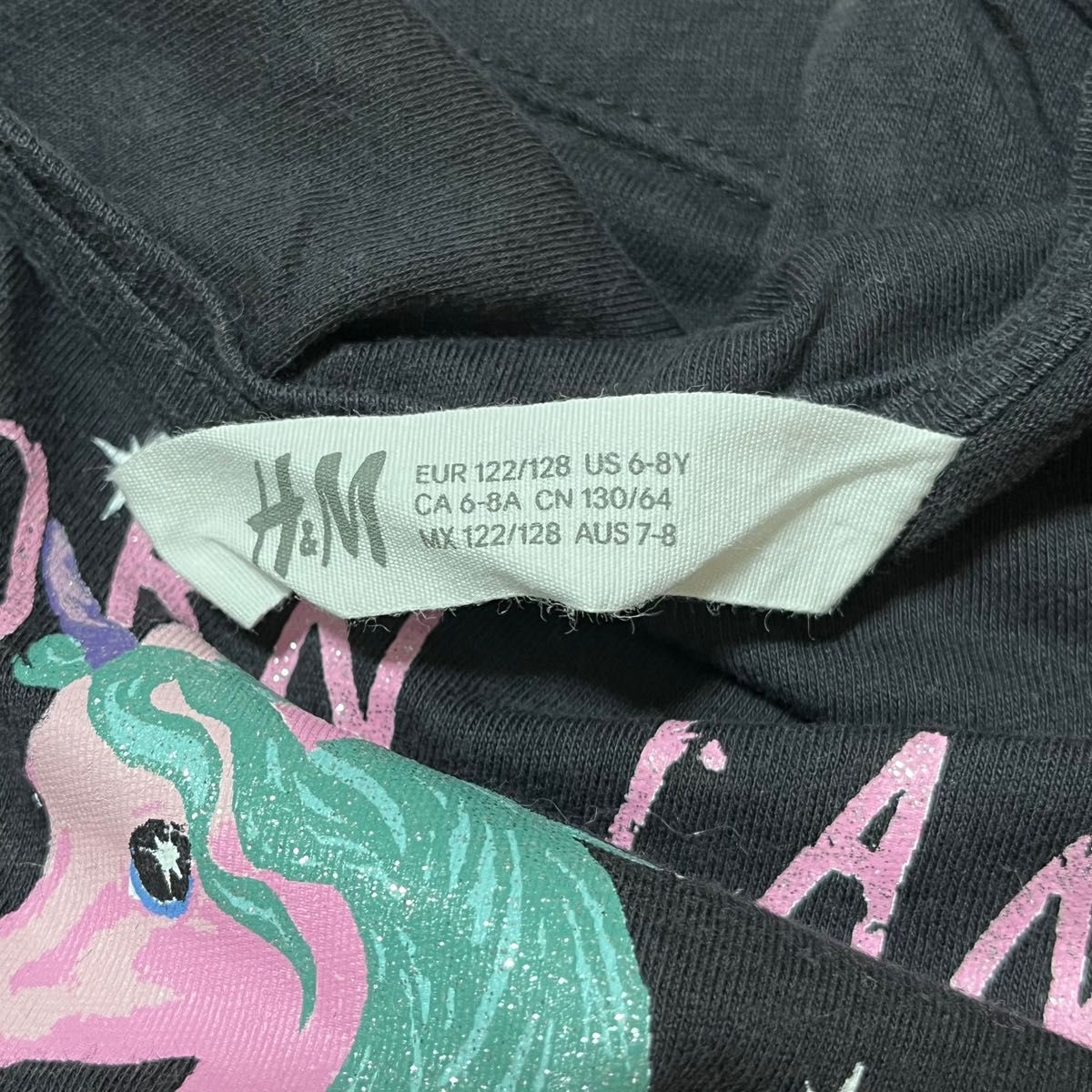 H&M　ユニコーンプリント半袖Tシャツ　キッズ　size6-8Y