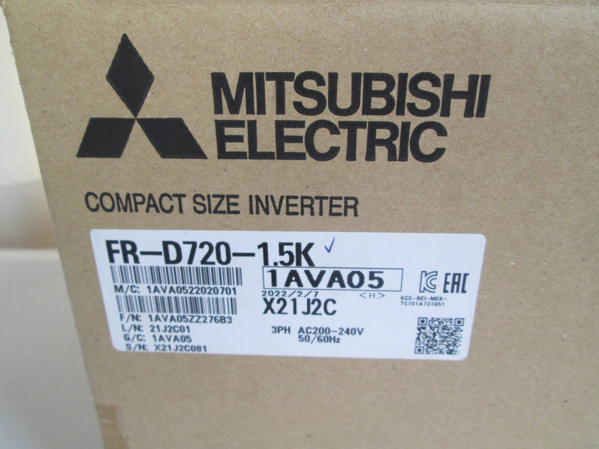 新品未使用MITSUBISHI三菱電機 FR-D720-1.5K-