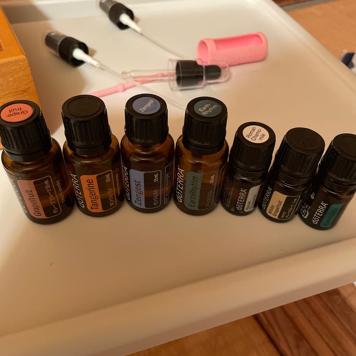 doTERRA エッセンシャルオイル18本セット　使用品　ウッドボックス25本用　スプレー備品おまけ