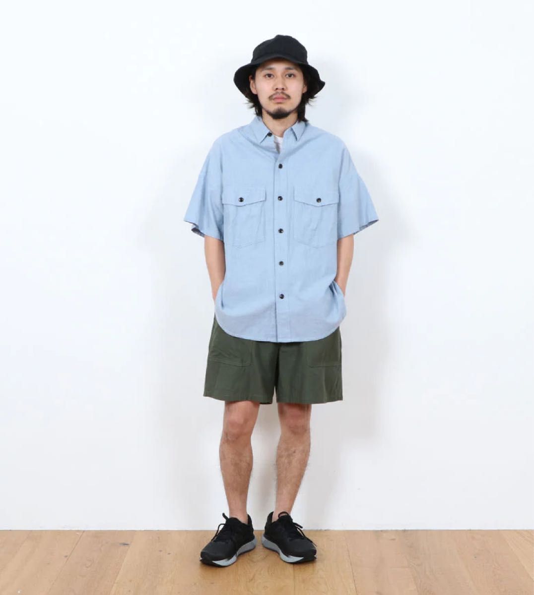 バンブーシュート×VOTE／BIG SHORT SLEEVE CHAMBRAY SHIRTビッグショートスリーブシャンブレーシャツ