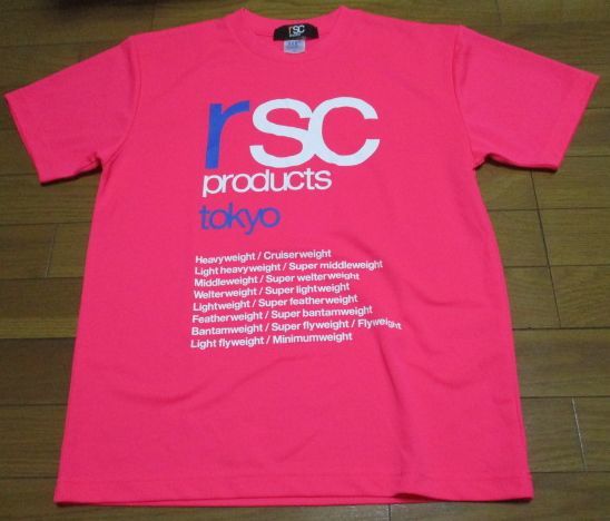 rsc products　TOKYO　ピンク　蛍光　Tシャツ　Mサイズ　ロゴ　格闘技　ボクシング_画像1
