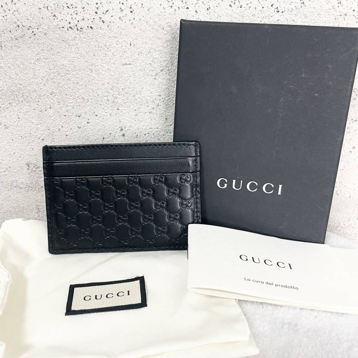 新品未使用品】GUCCI グッチ カードケース パスケース マイクロシマ GG