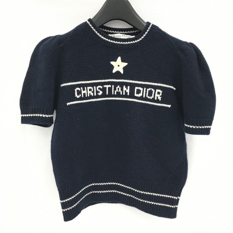 BGAZ6086 クリスチャンディオール Christian Dior ショートスリーブセーター 224S09AM308 ブラック Mサイズ