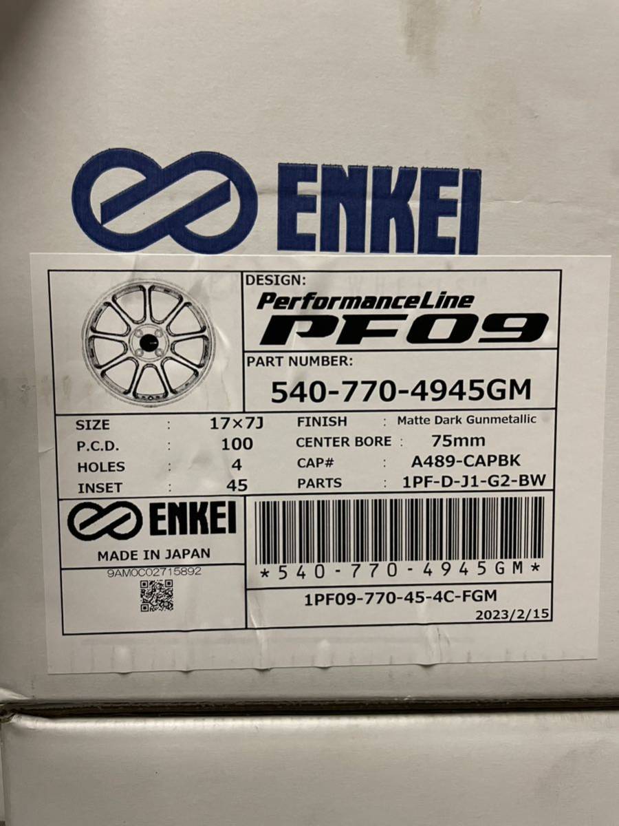 ENKEI（エンケイ）PerformanceLine PF09 17インチ 17x7.0J 4/100 INSET:45 MDG(マットダークガンメタリック) ４本セット新品 生産終了品の画像2