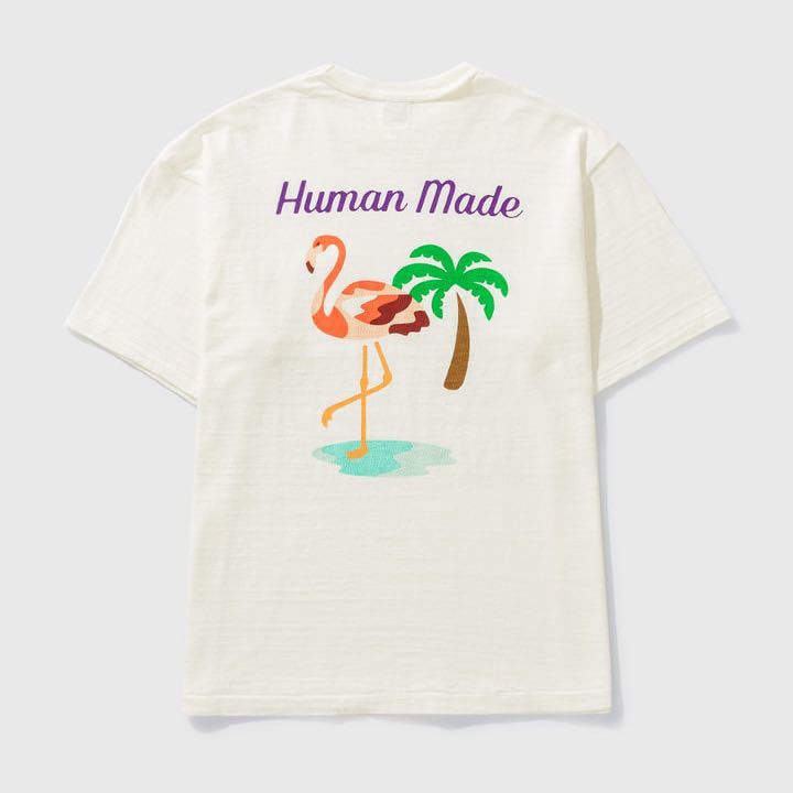 正規品 美品 HUMAN MADE フラミンゴ ポケット Tシャツ ヒューマンメイド Mサイズ ハート刺繍