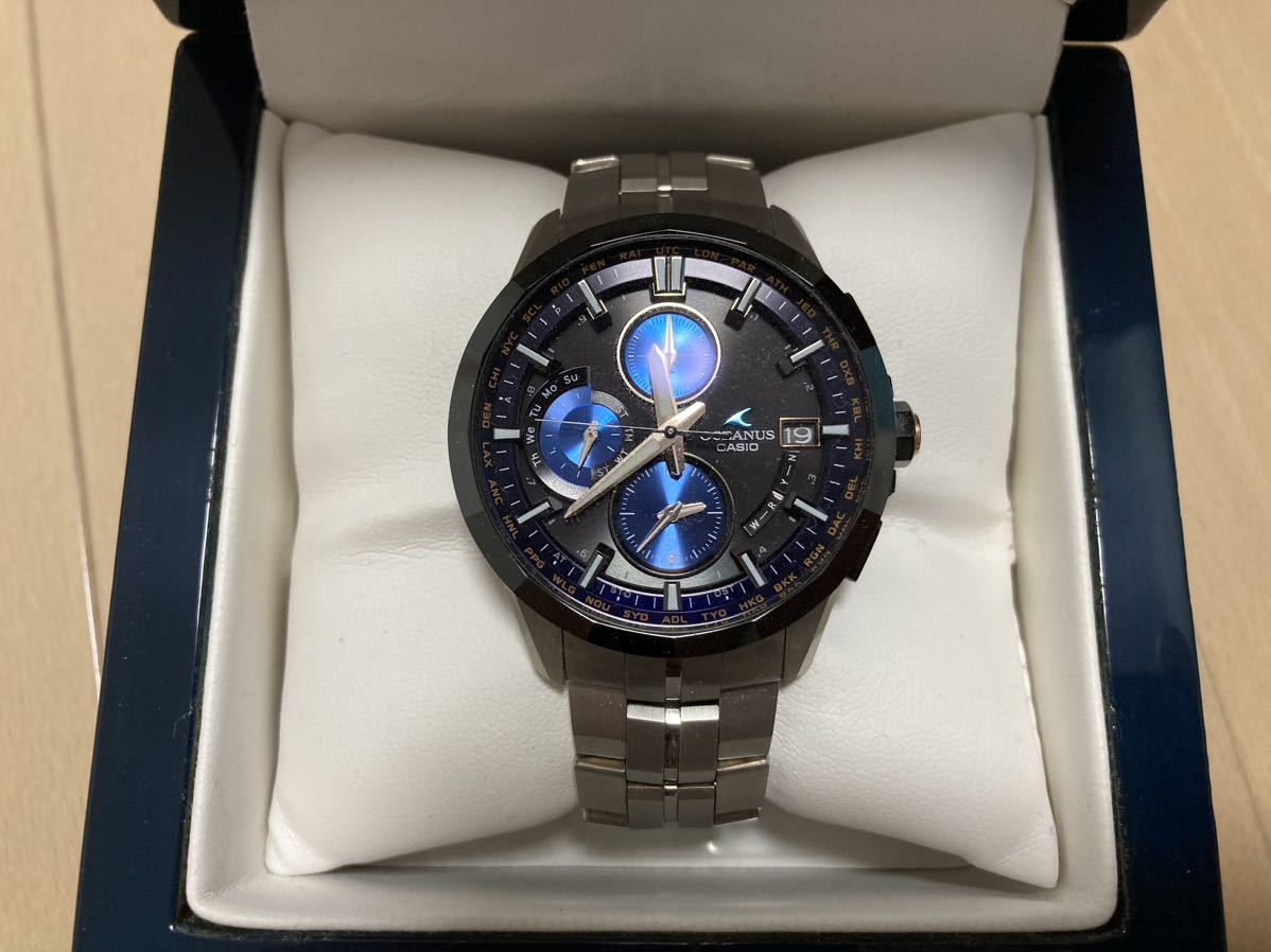 【美品】限定モデル カシオ 腕時計 オシアナス マンタMULTIBAND6 TOUGH MVT OCW-S3001C-1AJF 10th Anniversary Model メンズウォッチ