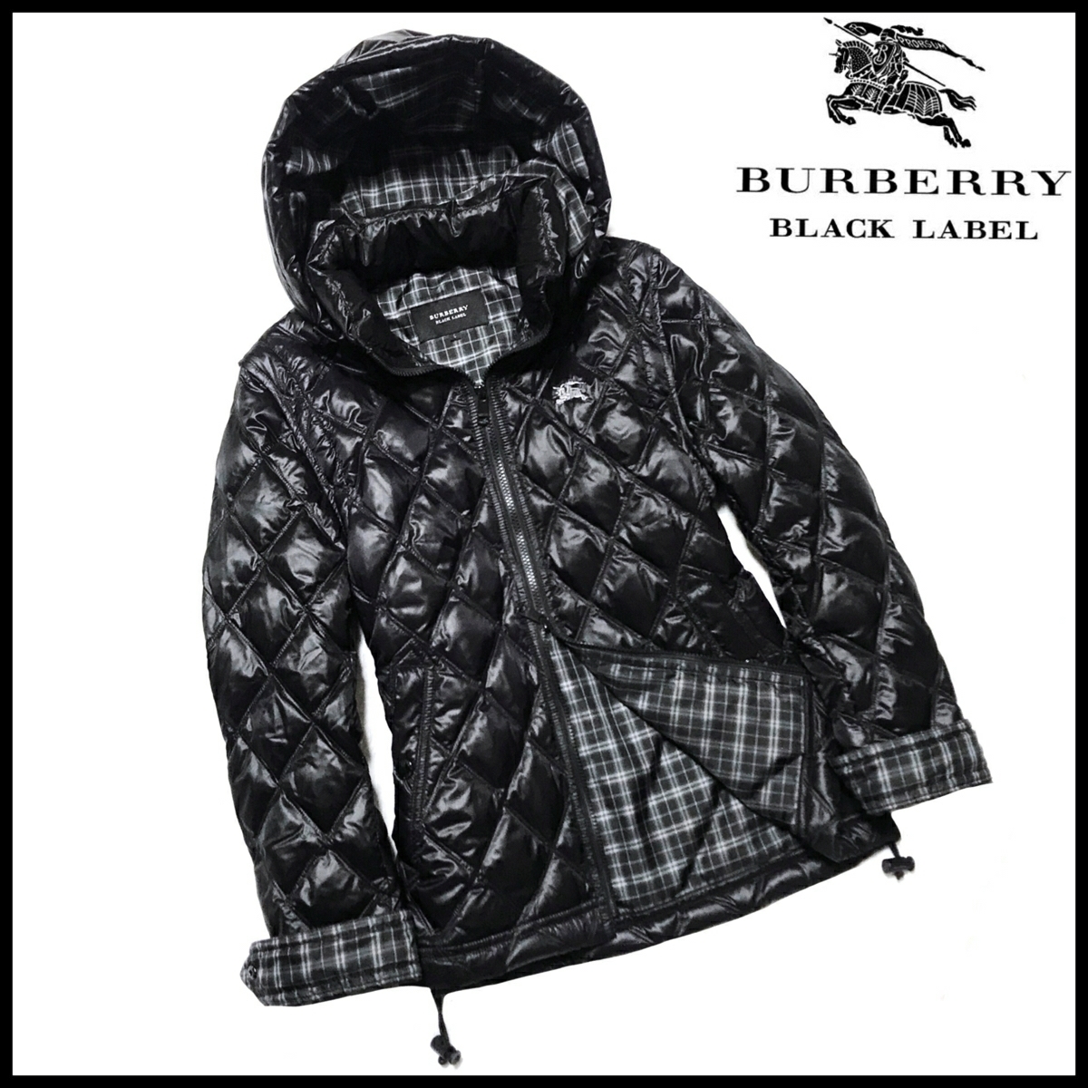  новый товар бирка Burberry Black Label BURBERRY черный стеганое полотно обработка 4way свет пуховик мужской down LL три . association производства 