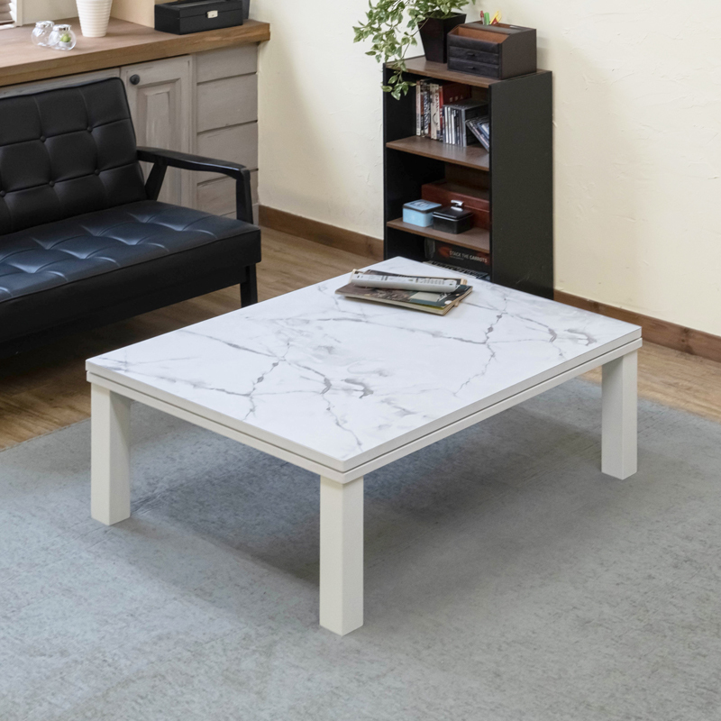  kotatsu table 105cm×75cm stylish kotatsu300W marble style marble white DCF-105(MWH)