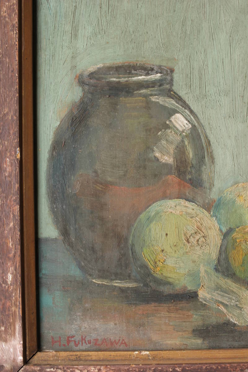  genuine work [. ] rare rare article Fukuzawa . oil painting [.. fruit ] board .// Japanese picture landscape China antique store design lithograph store design 