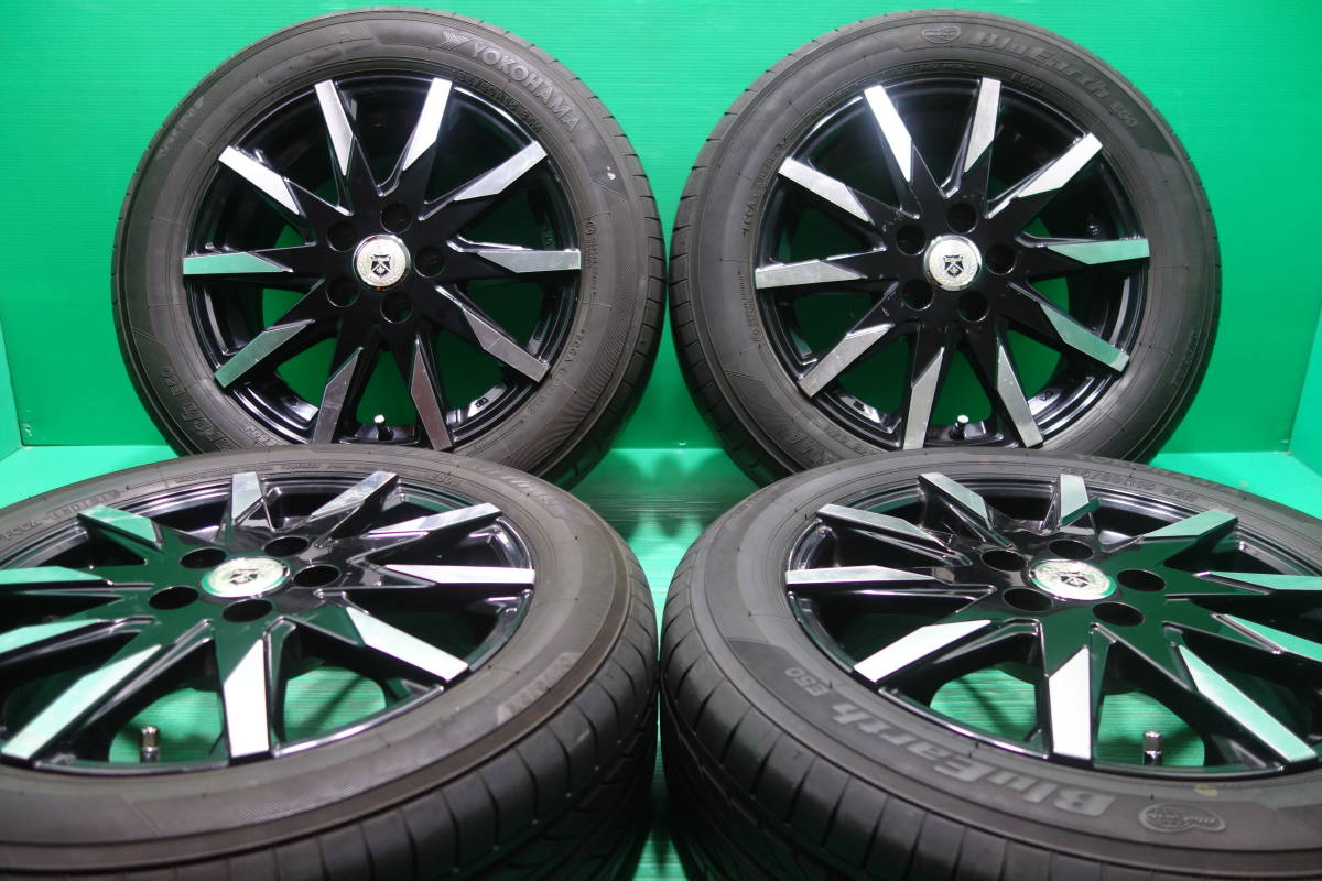 K2005-19 送料無料 185/60R15 夏タイヤ 4本セット YOKOHAMA BluEarth E50 8分山 溝たっぷり シエンタ ラクティス 5H PCD100_画像1