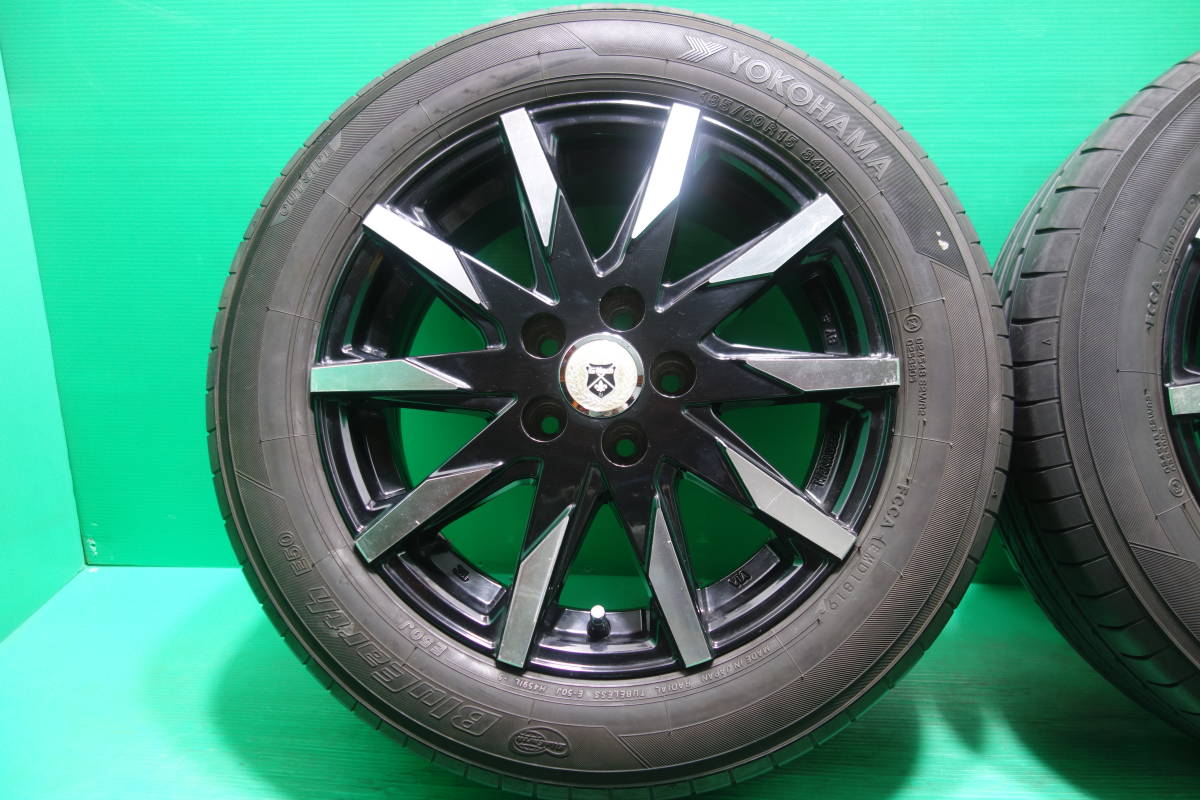 K2005-19 送料無料 185/60R15 夏タイヤ 4本セット YOKOHAMA BluEarth E50 8分山 溝たっぷり シエンタ ラクティス 5H PCD100_画像2