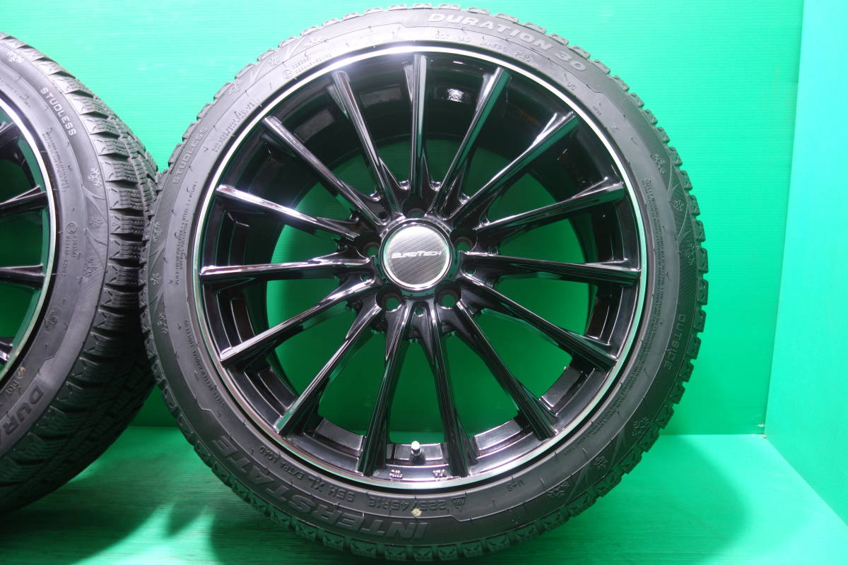 K2131-20 送料無料 225/45R18 スタッドレス 4本セット 7分山 EUROTECH ユーロテック ベンツ Aクラス Cクラス CLAクラス 7.5J +44_画像3