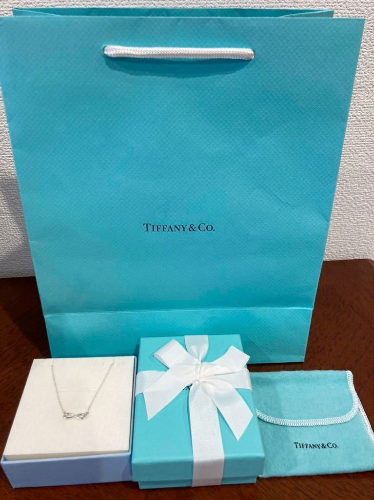 新品 正規品 ティファニー tiffany&co ネックレス シルバー インフィニティ 箱 巾着 紙袋 リボン ペンダント プレゼント_画像1