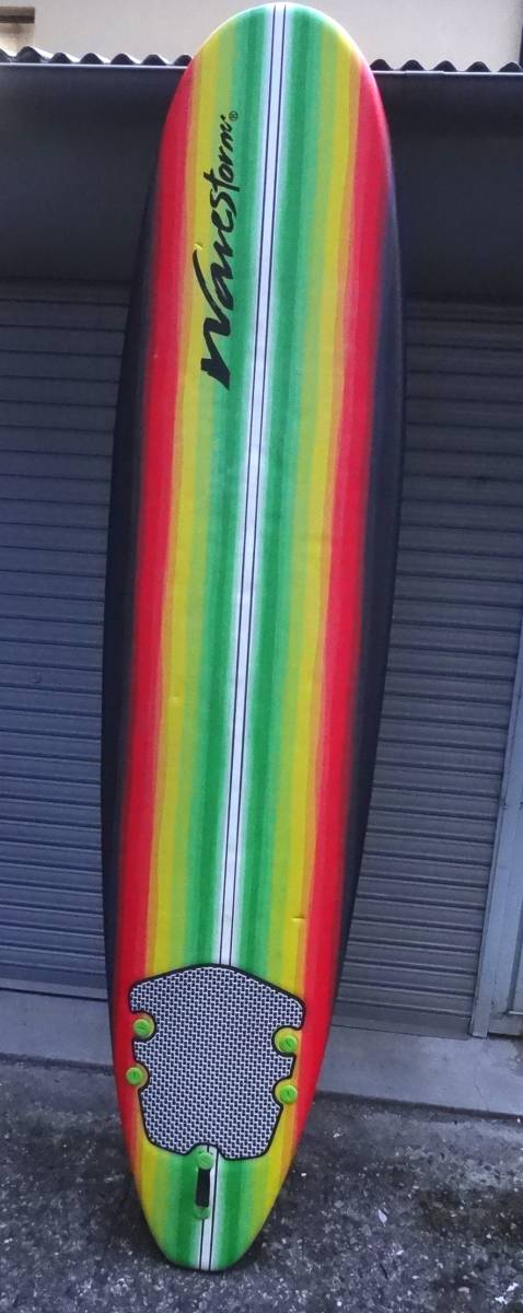 ■大阪市手渡し可能■244cm x 58cm ロングボード サーフボード WAVESTORM 8ft 8フィート SURFBOARD フィン ウェーブストーム 波 サーフィン_画像1