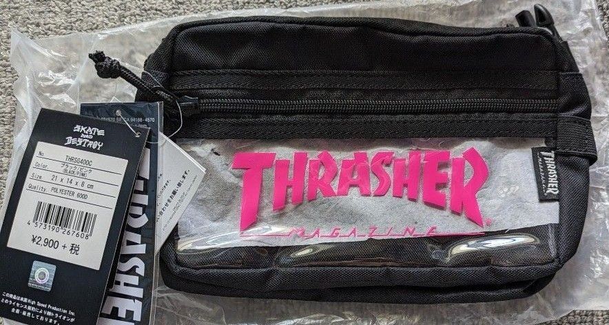 THRASHER/スラッシャー　クリア　ショルダーバッグ (クリアポケット) ウエストバッグ 2 WAY ベルト付