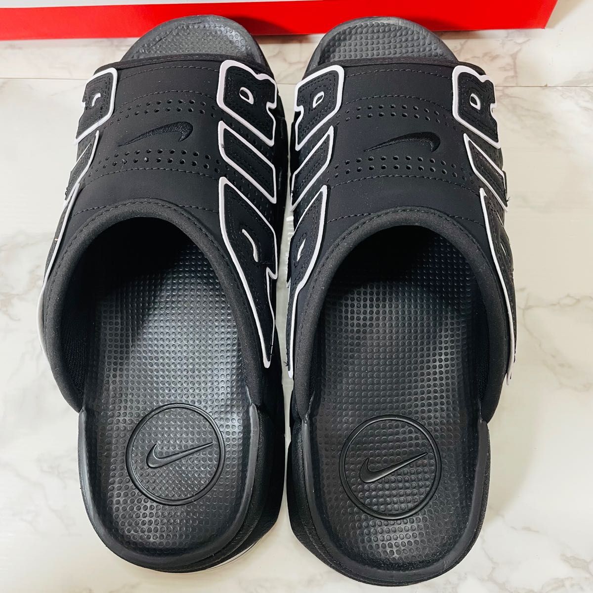 箱付き新品【27cm】NIKE エア モア アップテンポ スライド 黒 モアテン