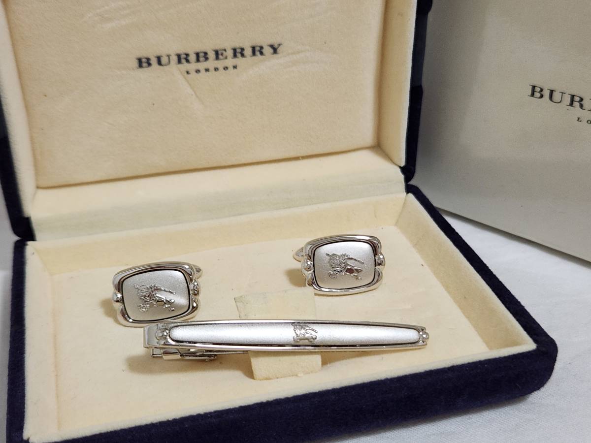 完売 ホース バーバリー Burberry 正規 レリーフ騎士ロゴカフス 付属有