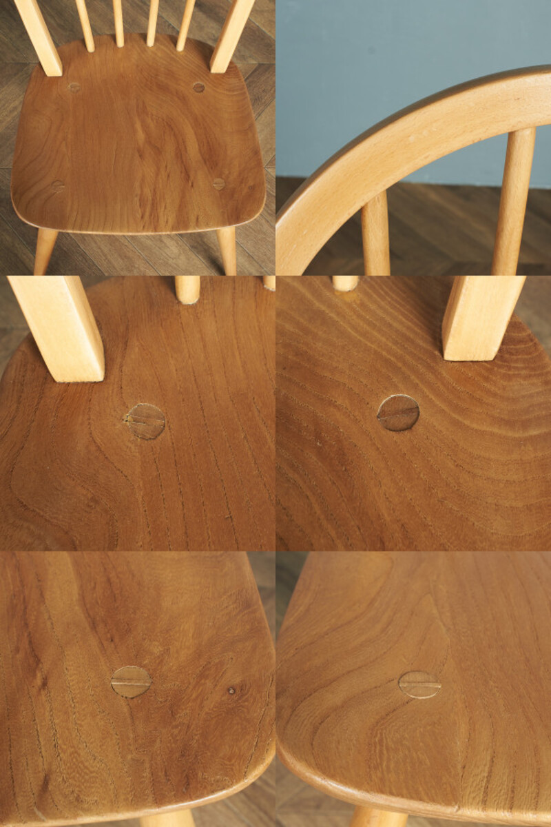 素敵でユニークな [63199]ercol スポーク 4本 フープバックチェア アーコール 椅子 ダイニングチェア 曲木椅子 エルム材 天然木  イギリス 英国 シンプル ダイニングチェア
