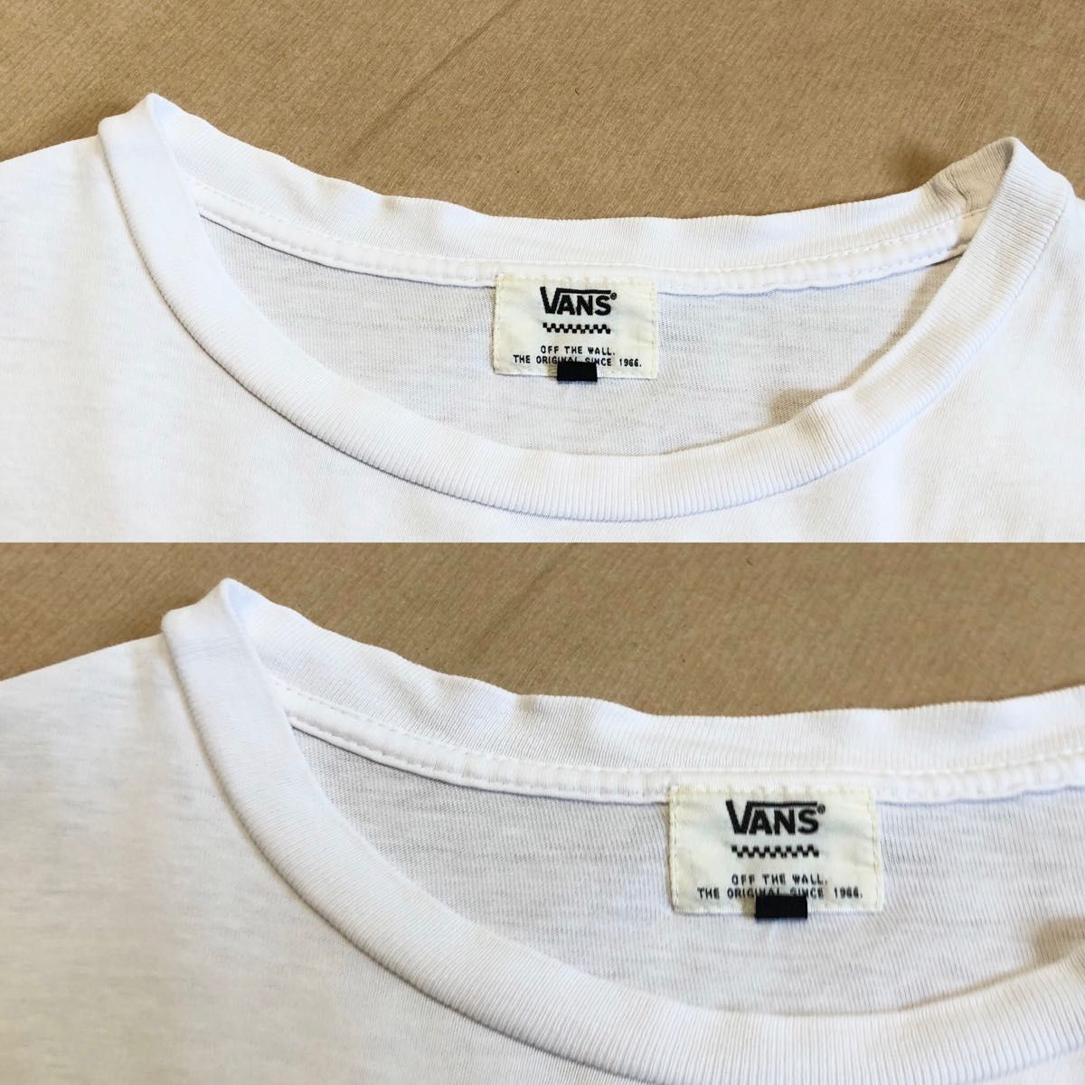 VANS Tシャツ L 白 チェッカー ヴァンズ