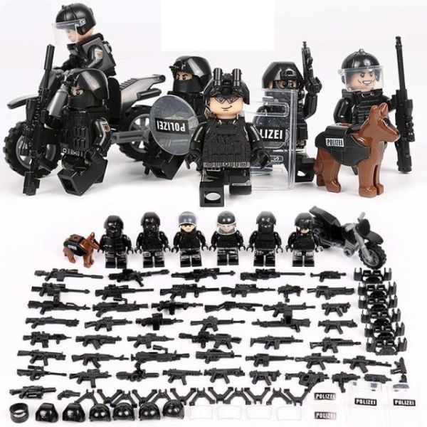 MOC レゴ ブロック 互換 SWAT 特殊部隊 アンチテロ部隊 カスタム ミニフィグ 6体セット 大量武器・装備・兵器付き D225！送料無料！_画像1